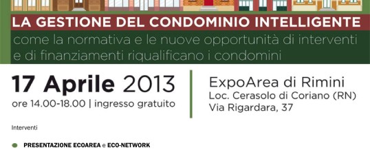Book: La gestione del condominio intelligente. Econetwork, Rimini, 17 aprile 2013