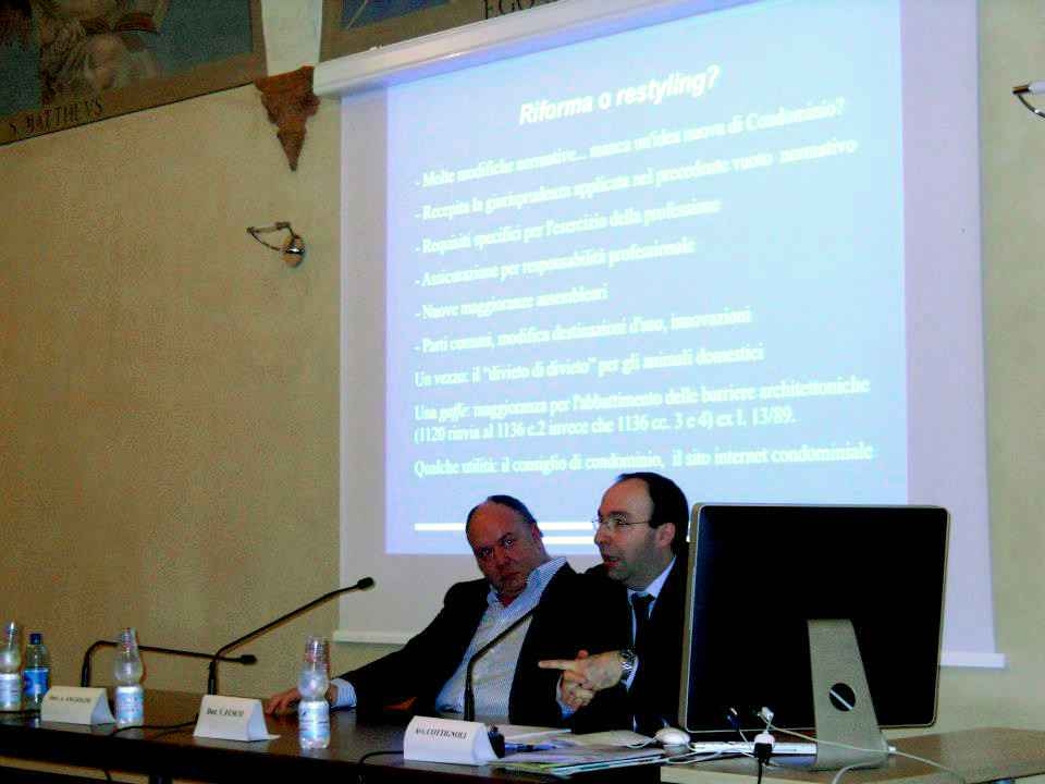 I relatori, Vittorio Fusco e Lorenzo Cottignoli